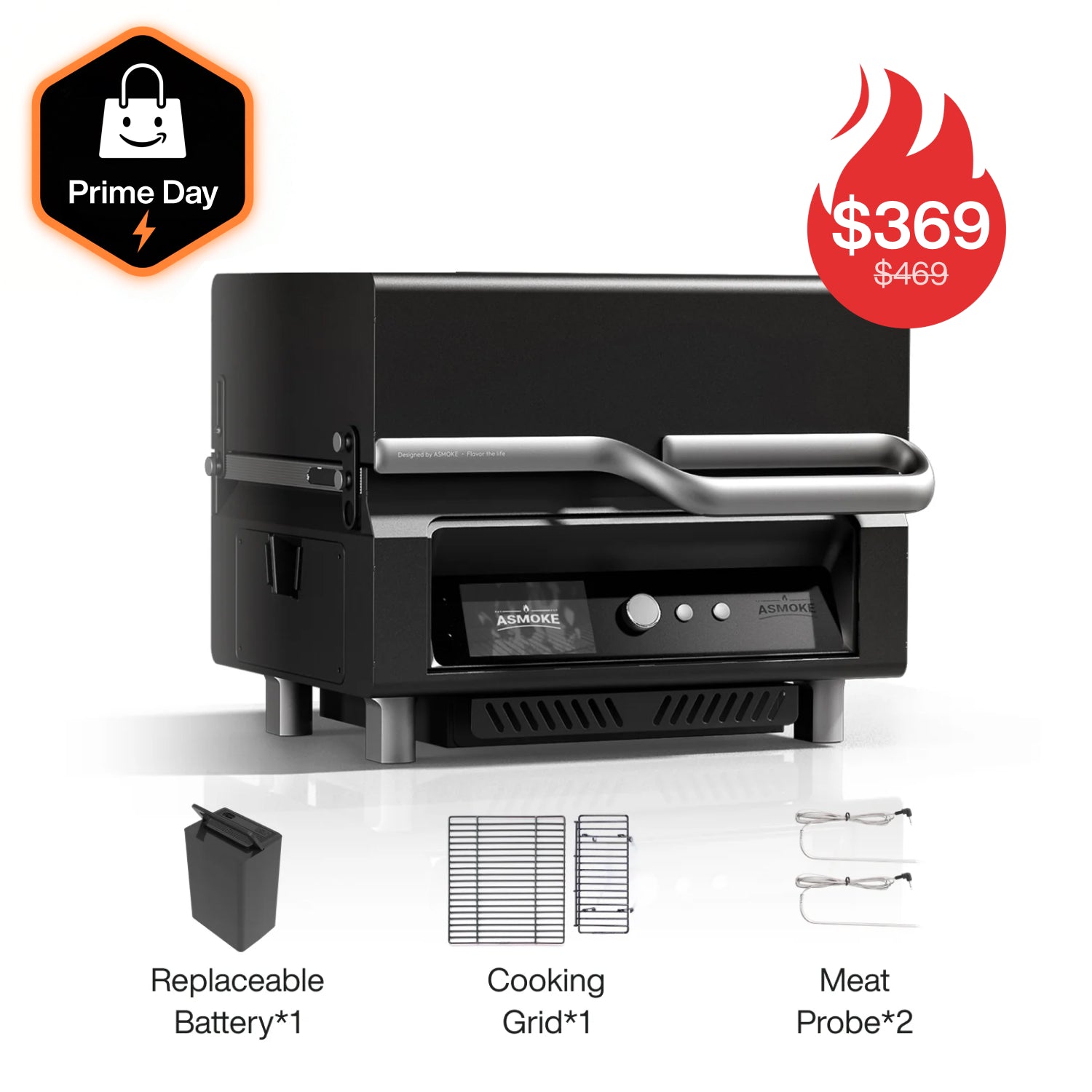 ASMOKE Essential Portable Wood Pellet Grill and Smart Smoker