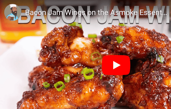 Bacon Jam Wings on the Asmoke Essential - ASMOKE