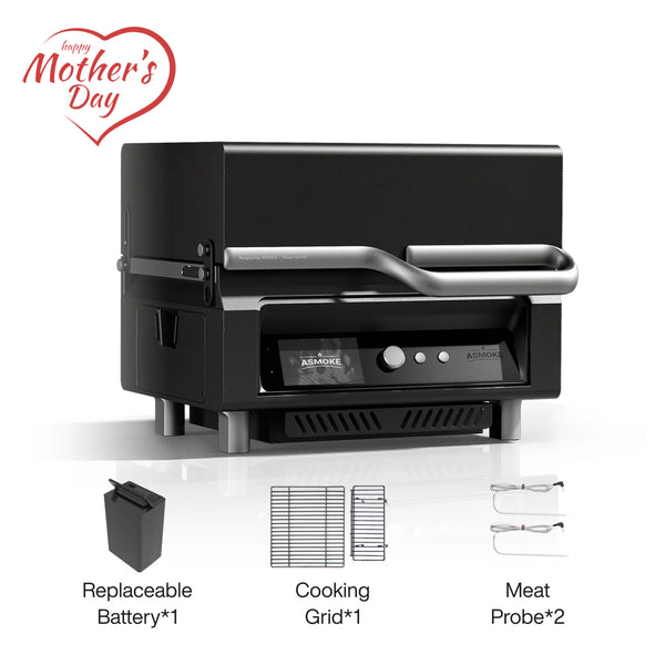 Portable Wood Pellet Grill and Smart Smoker with Built - in Screen - ASMOKE