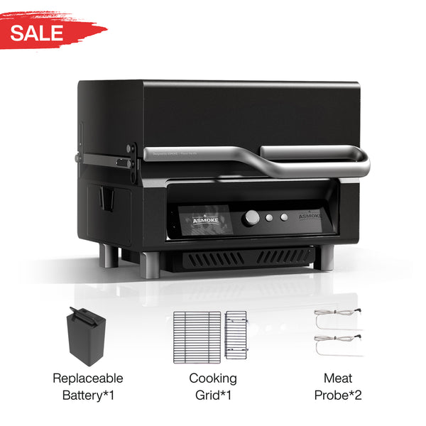 Portable Wood Pellet Grill and Smart Smoker with Built - in Screen - ASMOKE