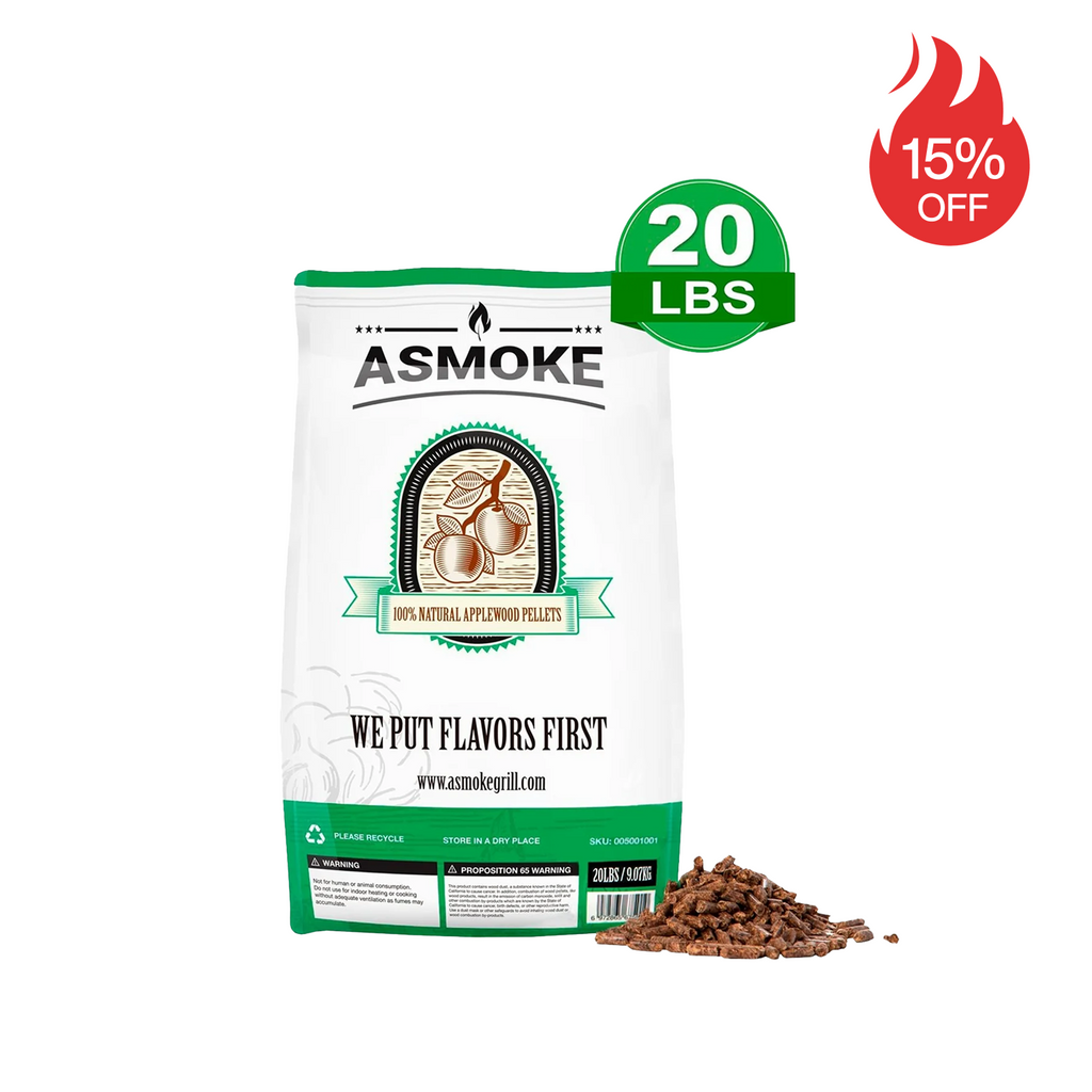 ASMOKE Essential Storage Bag 100% Apple Wood Pellets ASMOKE