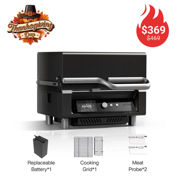 ASMOKE Essential Portable Wood Pellet Grill and Smart Smoker with Built - in Screen