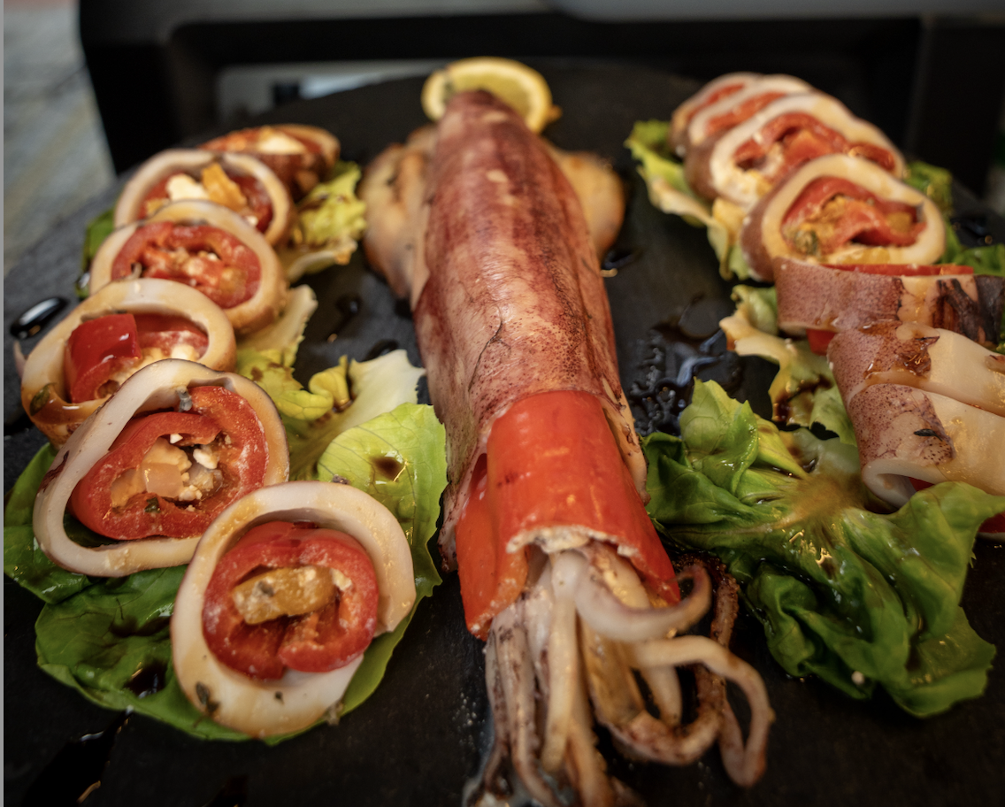 Mediterranean Smoky Stuffed Calamari