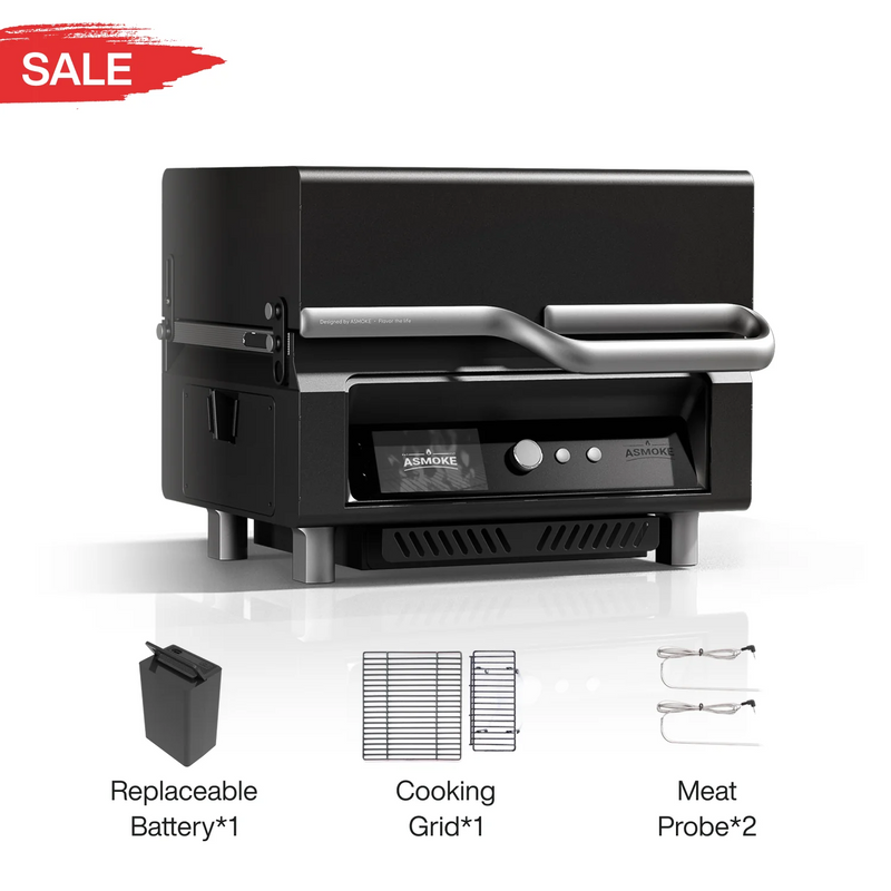 Portable Wood Pellet Grill and Smart Smoker with Built - in Screen - ASMOKE