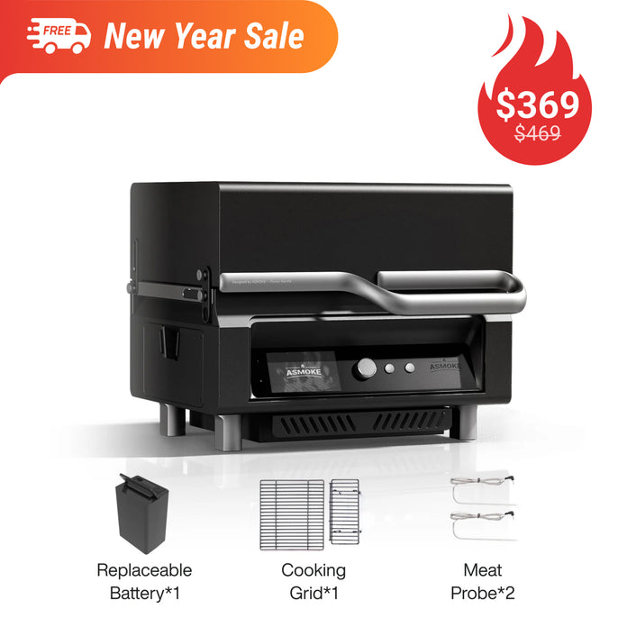 ASMOKE Essential Portable Wood Pellet Grill and Smart Smoker with Built - in Screen