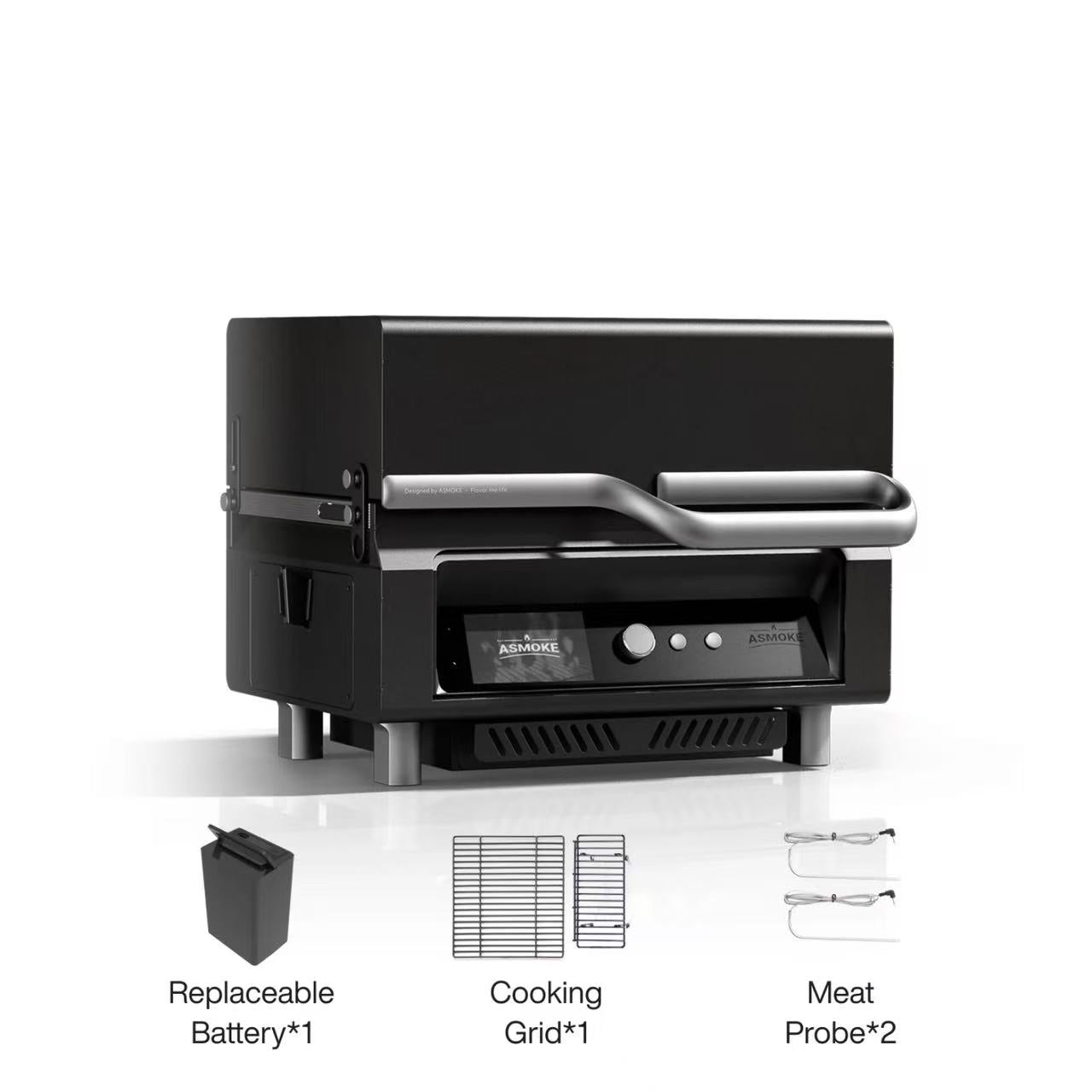 ASMOKE Essential Portable Wood Pellet Grill and Smart Smoker with Built - in Screen