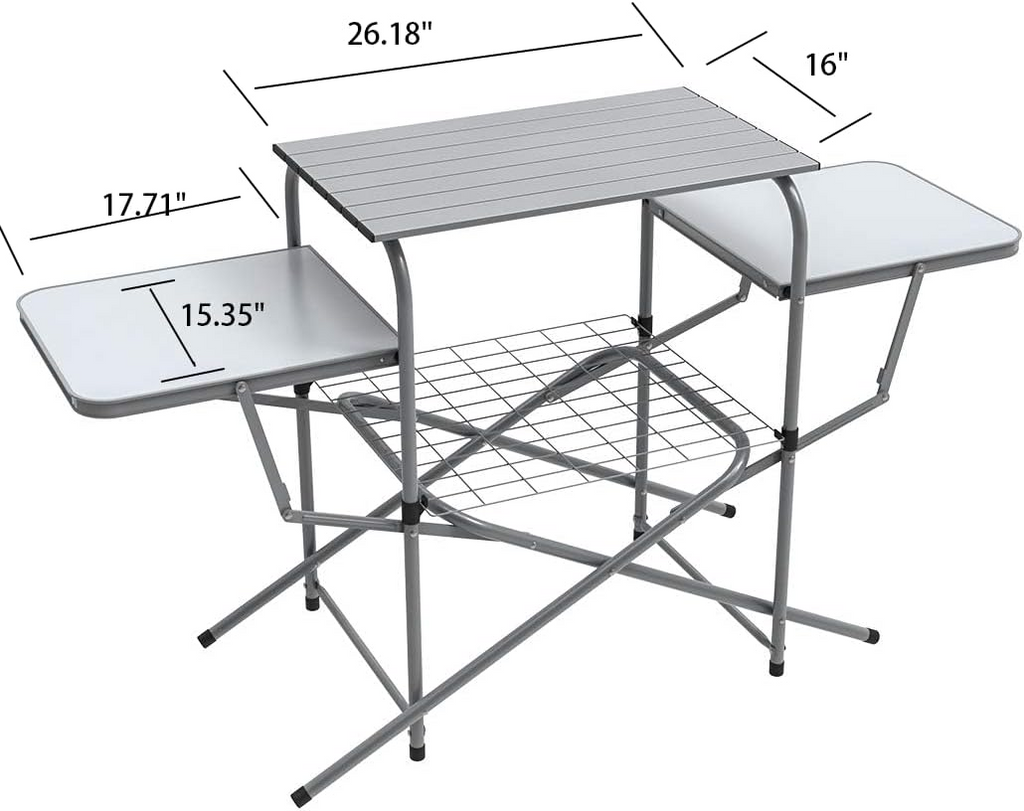 ASMOKE  Foldable Portable Grill Table Grill Cover  BBQ Tool Kit-1Basting Brush,Grill Brush,Spatula,Tongs,Fork,Grill Knife ASMOKE
