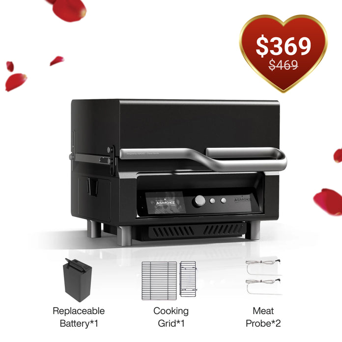 ASMOKE Essential Portable Wood Pellet Grill and Smart Smoker with Built - in Screen