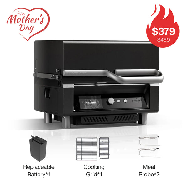 Portable Wood Pellet Grill and Smart Smoker with Built - in Screen - ASMOKE