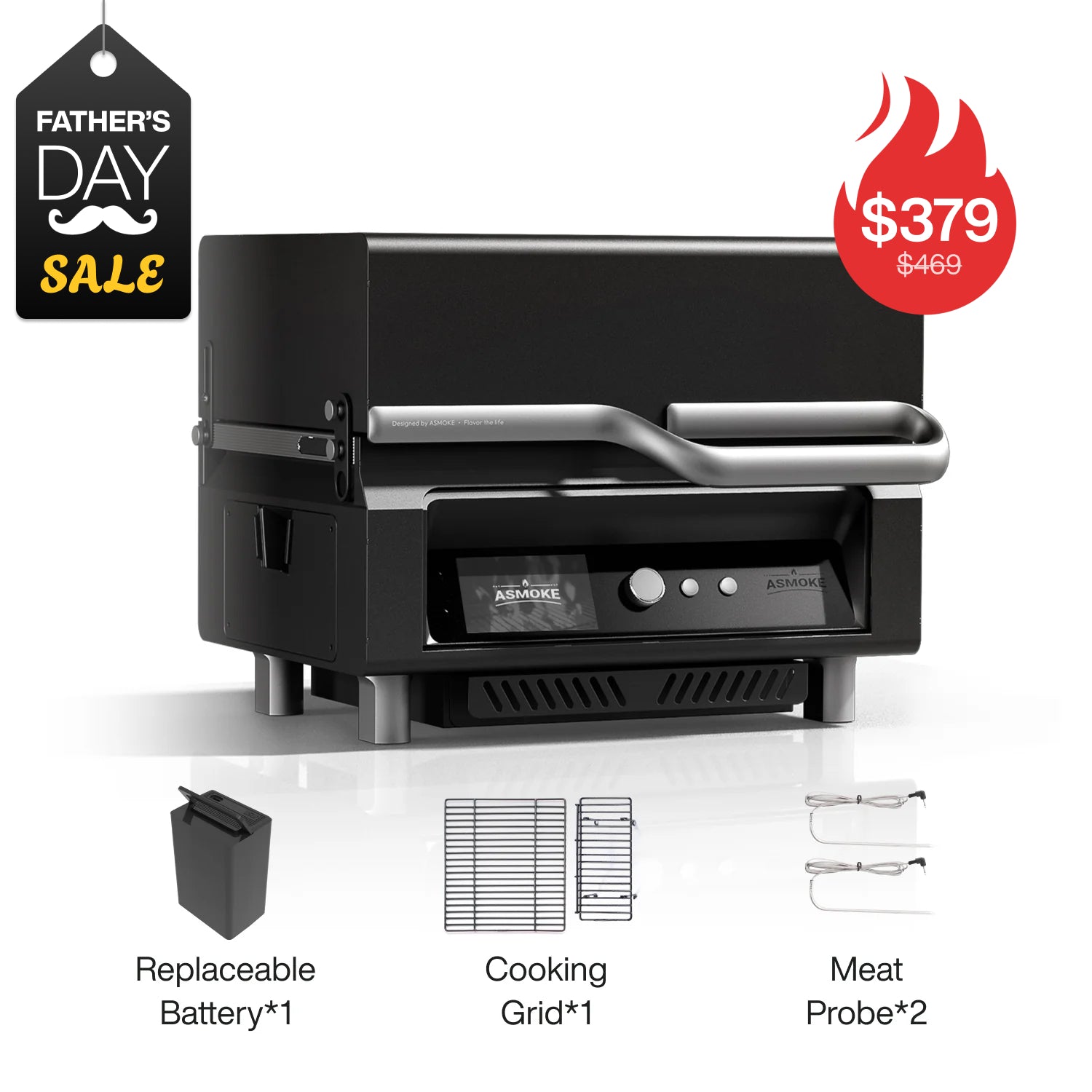 Package Discount :ASMOKE Essential Portable Smart Grill & Foldable Grill Table