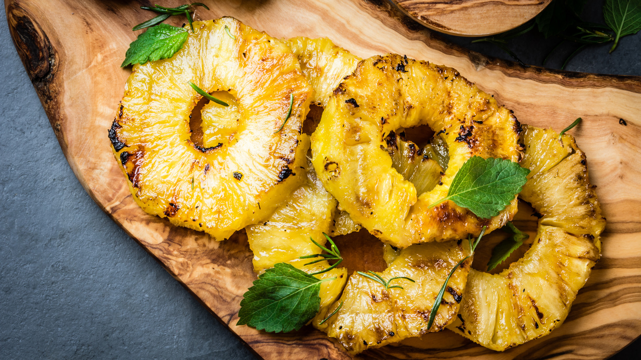 Grilled Spicy Honey Pineapple