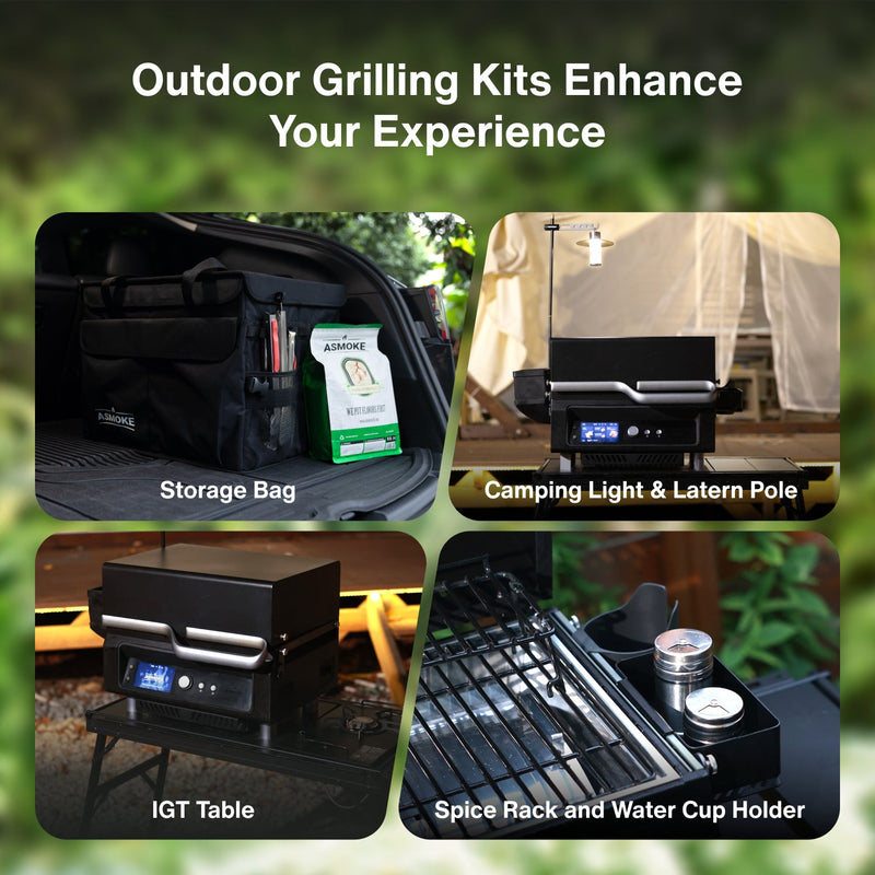 Asmoke ASMOKE Essential Portable Wood Pellet Grill and Smart Smoker with Built ...