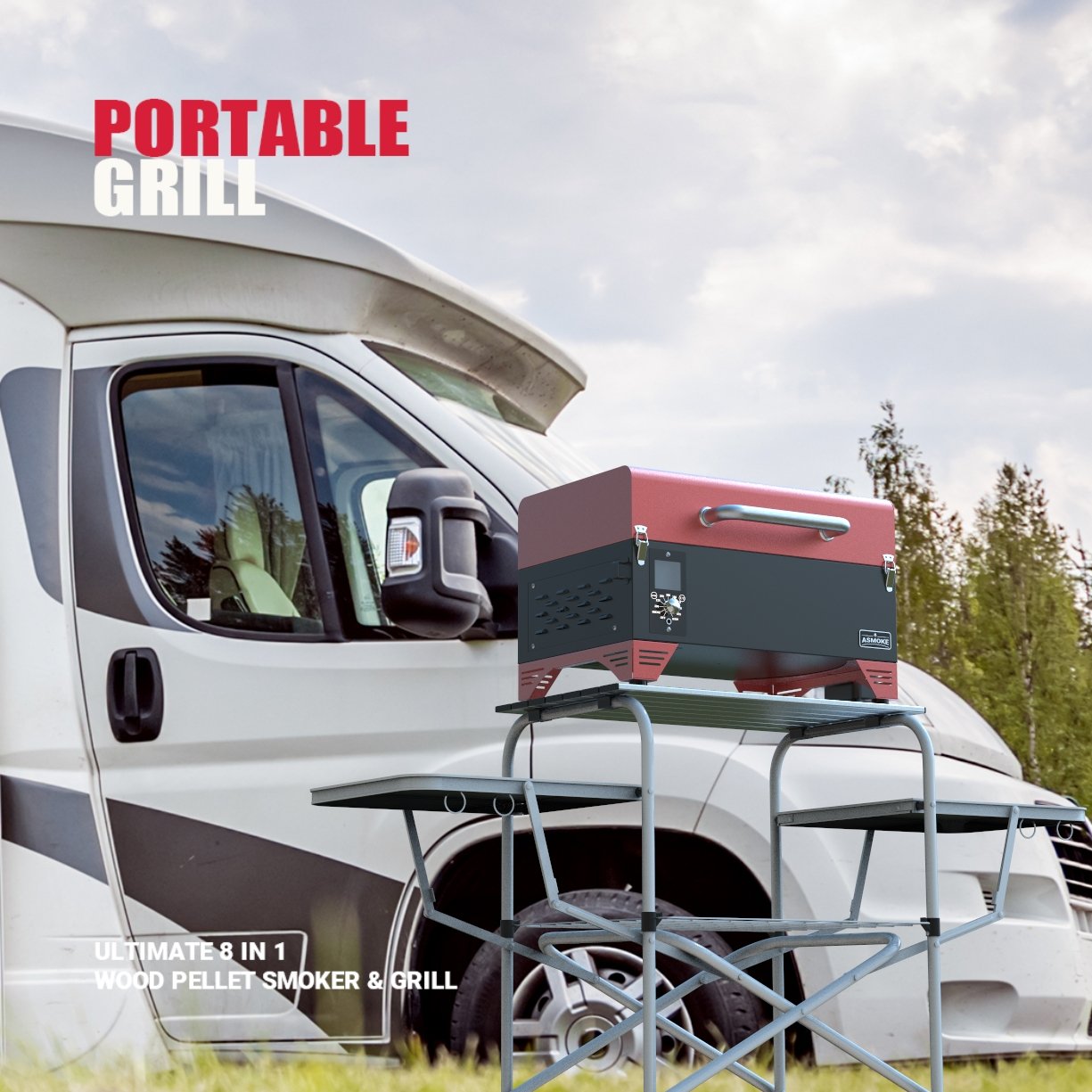 ASMOKE Foldable Portable Grill Table - ASMOKE