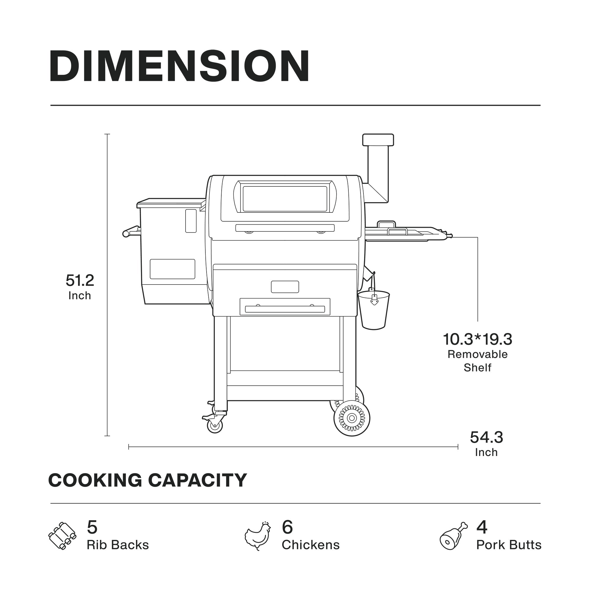 ASMOKE Skylights Wood Pellet Grill Smoker AS700P | ASCA™ - ASMOKE