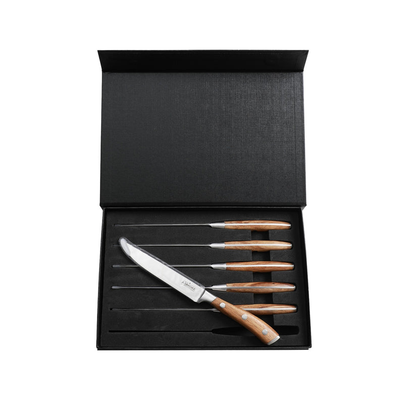ASMOKE Steak Knife Set of 6 (Pakkawood Handle) - ASMOKE