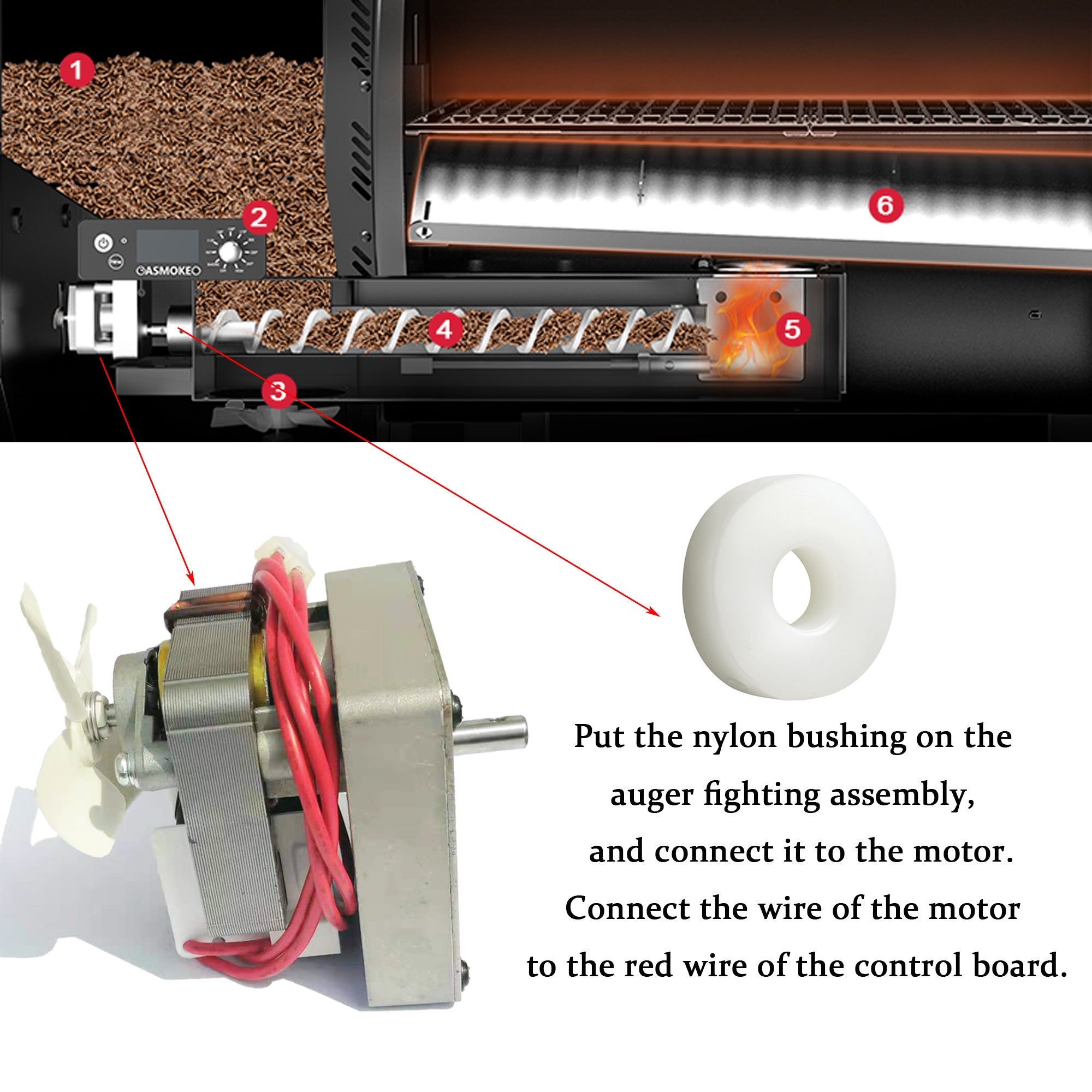 Auger Drive Motor Set - ASMOKE