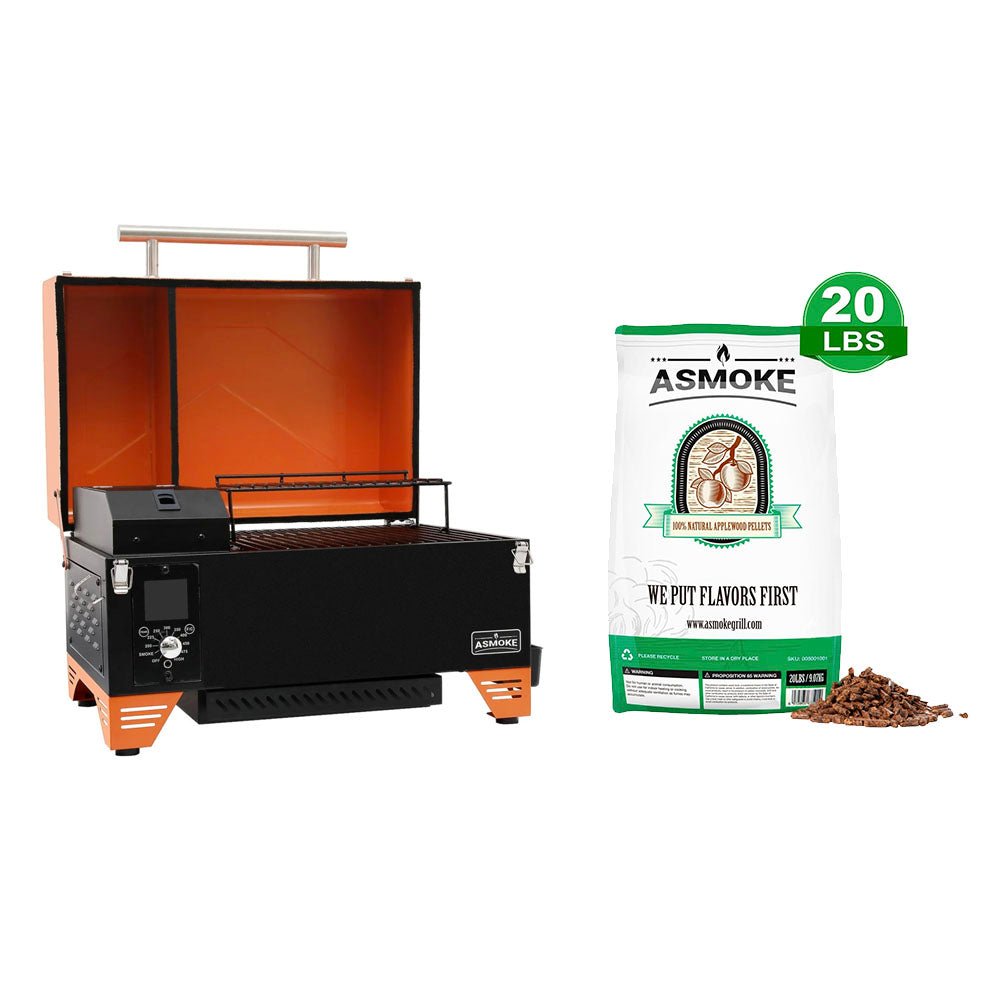 Package Discount : ASMOKE AS350 Portable Wood Pellet Grill and Smoker | ASCA™ & ASMOKE 100% Apple Wood Pellets - ASMOKE