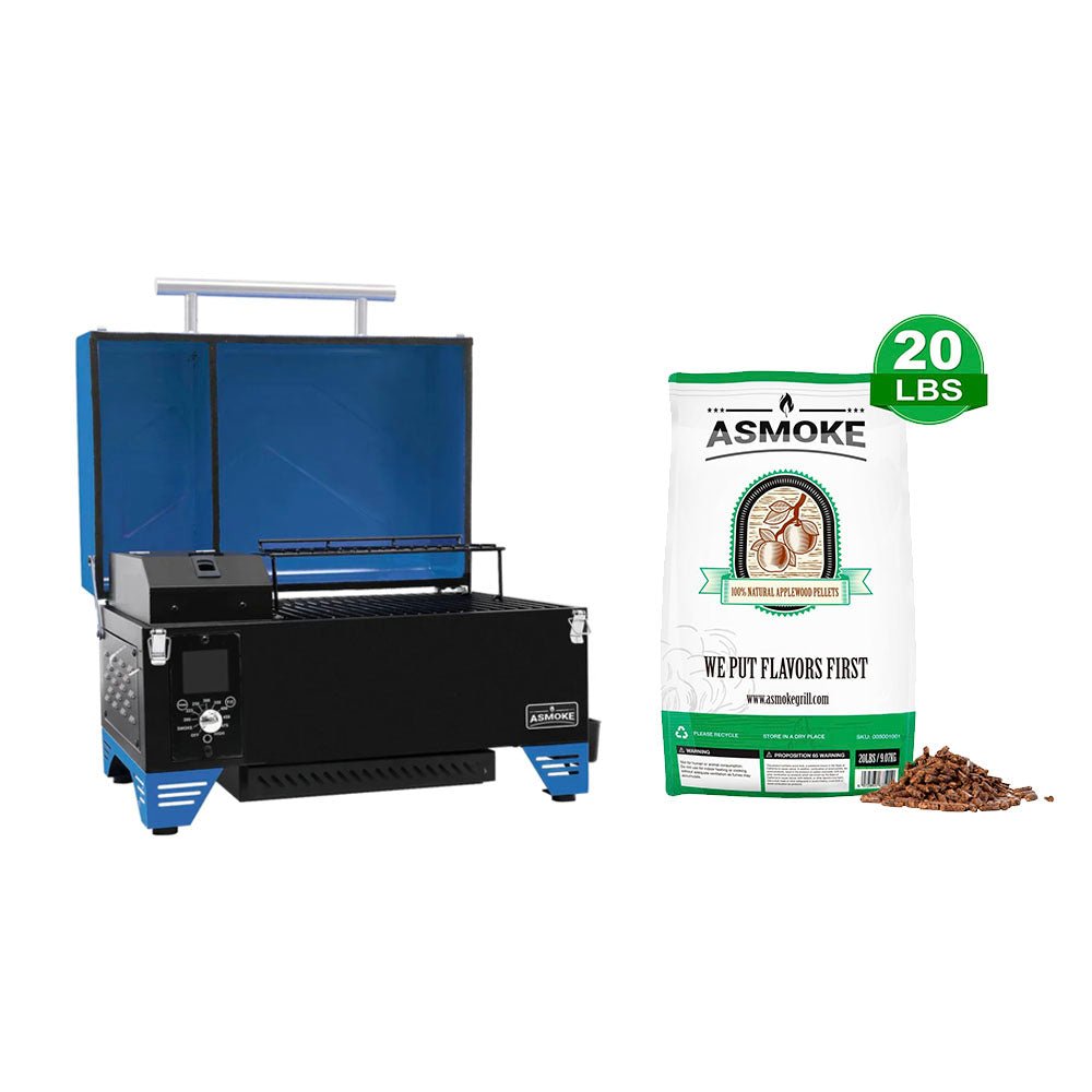 Package Discount : ASMOKE AS350 Portable Wood Pellet Grill and Smoker | ASCA™ & ASMOKE 100% Apple Wood Pellets - ASMOKE