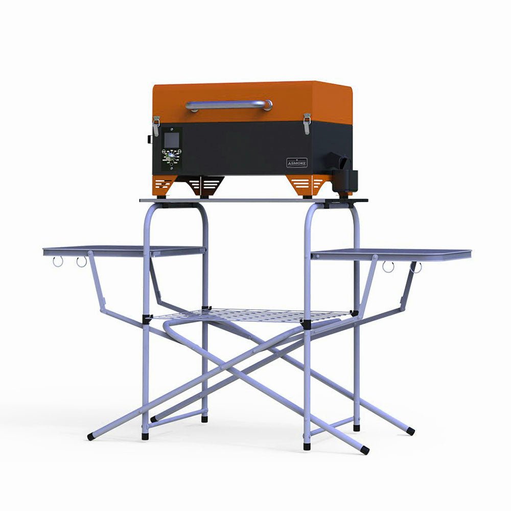 Package Discount : ASMOKE AS350 Portable Wood Pellet Grill and Smoker | ASCA™ & ASMOKE Foldable Portable Grill Table - ASMOKE