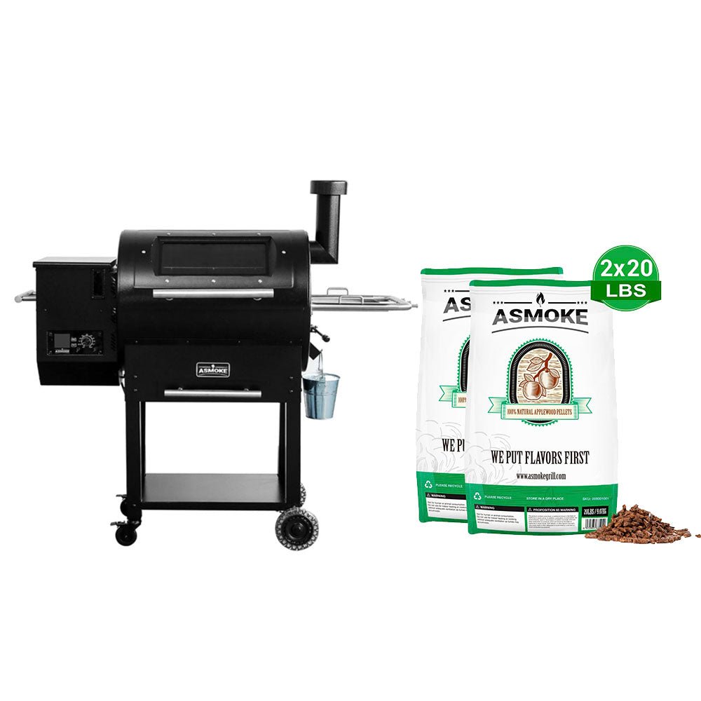 Package Discount : ASMOKE Skylights Wood Pellet Grill Smoker AS700P | ASCA™ & 100% Apple Wood Pellets - ASMOKE